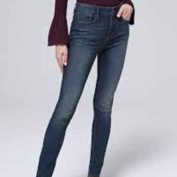White House Black Market Denim - WHBM High Rise Sculpt Embellished Skinny Ankle Jeans size 4